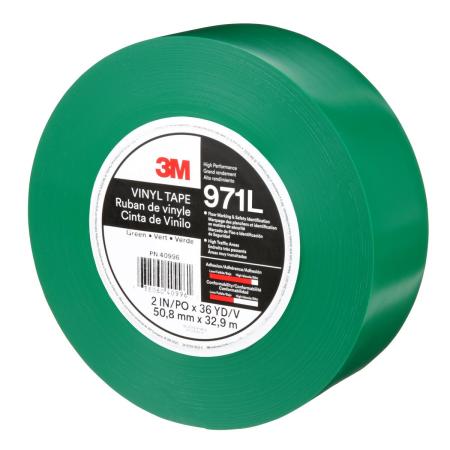 Preview: 3M™ Langlebiges Bodenmarkierungsband 971L, Grün, 50.8 mm x 33 m, 0.43 mm, Individually Wrapped Conveniently Packaged