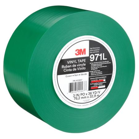 3M™ Langlebiges Bodenmarkierungsband 971L, Grün, 76.2 mm x 33 m, 0.43 mm, Individually Wrapped Conveniently Packaged