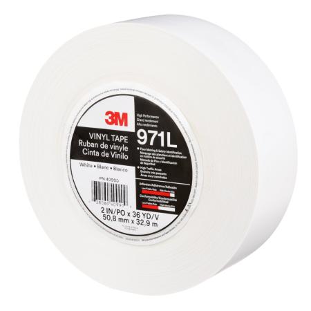Preview: 3M™ Langlebiges Bodenmarkierungsband 971L, Weiß, 50.8 mm x 33 m, 0.43 mm, Individually Wrapped Conveniently Packaged
