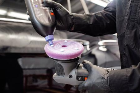 Preview: 3M™ Perfect-It™ Weiches Schaum-Polierpad für Exzenterpoliermaschine, Violett, 150 mm (6 in), 34127