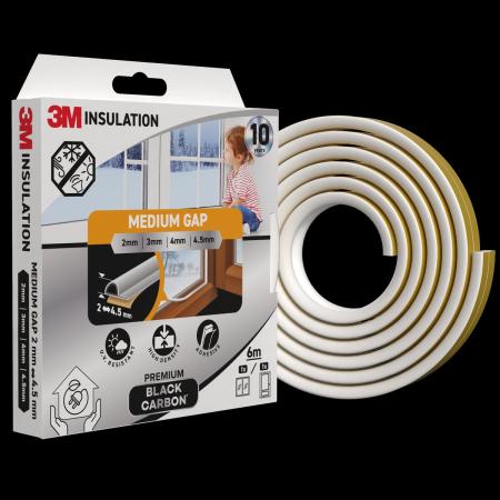 3M™ Premium Isolierdichtung Mittelgroße Lücke, Weiß, 6M