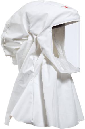 Preview: 3M™ S533Einweg Leichthaube (weiss) in Größe S mit Hals-/Schulterabdeckung Material: Ventflex