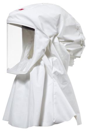 3M™ S533 Einweg Leichthaube (weiss) in Größe L mit Hals-/Schulterabdeckung Material: Ventflex