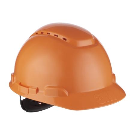 Preview: 3M™ Schutzhelm, Ratschenverschluss, belüftet, Kunststoffschweißband, Orange, H700N-OR