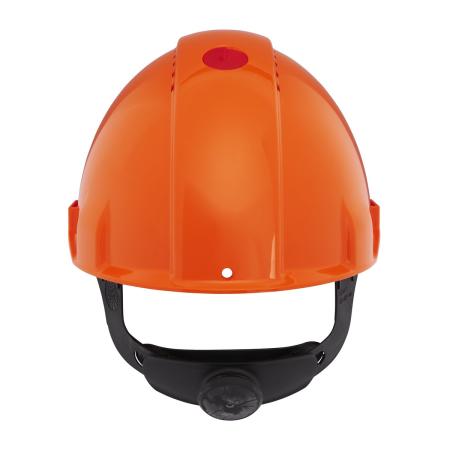 Preview: 3M™ Schutzhelm, Uvicator, Ratschenverschluss, belüftet, Kunststoffschweißband, Orange, G3000NUV-OR