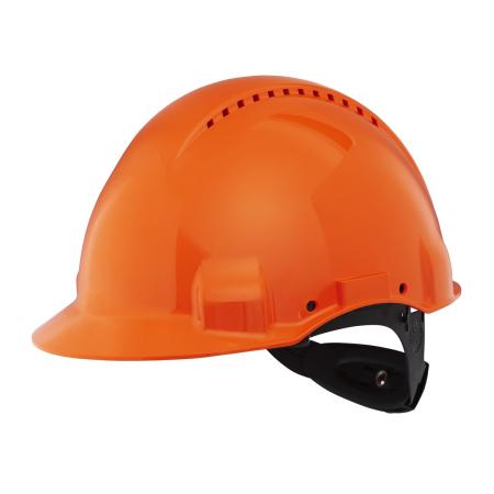 3M™ Schutzhelm, Uvicator, Ratschenverschluss, belüftet, Kunststoffschweißband, Orange, G3000NUV-OR