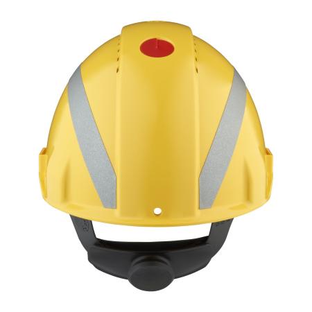 Preview: 3M™ Schutzhelm, Uvicator, Ratschenverschluss, belüftet, reflektierend, Kunststoffschweißband, Gelb, G3000NUV-R-GU