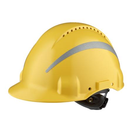 3M™ Schutzhelm, Uvicator, Ratschenverschluss, belüftet, reflektierend, Kunststoffschweißband, Gelb, G3000NUV-R-GU