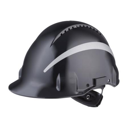 3M™ Schutzhelm, Uvicator, Ratschenverschluss, belüftet, reflektierend, Kunststoffschweißband, Schwarz, G3000NUV-R-SV