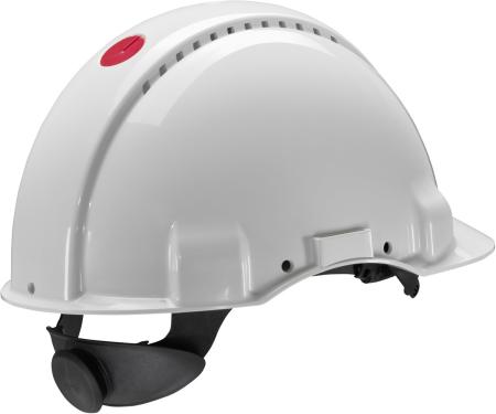 3M™ Schutzhelm, Uvicator, Ratschenverschluss, nicht belüftet, dielektrisch 1000 V, Lederschweißband, Weiß, G3001MUV-VI