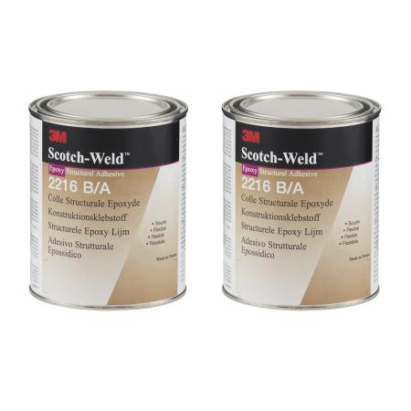 3M™ Scotch-Weld™ 2-Komponenten-Konstruktionsklebstoff auf Epoxidharzbasis DP2216, Grau, Teil B/A, 1.6 L