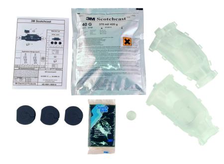 Preview: 3M™ Scotchcast™ 92-NBB Gießharz-Abzweiggarnitur, Größe 1, Y-Form, 0.6/1 kV, 4x2.5-4x16/5x1.5-5x10 mm², 10/Packung