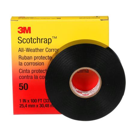 Preview: 3M™ Scotchrap™ 50 Korrosionsschutzband, Schwarz, 25 mm x 30 m, 0,25 mm