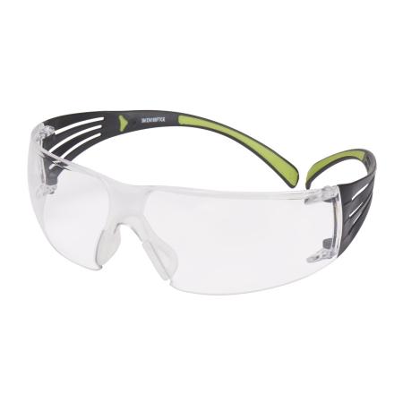 3M™ SecureFit™ 400 Schutzbrille, schwarz/grüne Bügel, Antikratz-/Anti-Fog-Beschichtung, transparente Scheibe, SF401AS/AF-EU