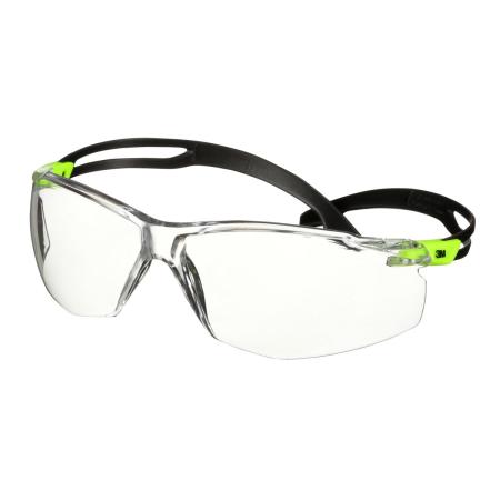 3M™ SecureFit™ 500 Schutzbrille, grüne Bügel, Scotchgard™ Anti-Fog-/Antikratz-Beschichtung (K&N), transparente Scheibe, SF501SGAF-GRN-EU, 20 pro Packung