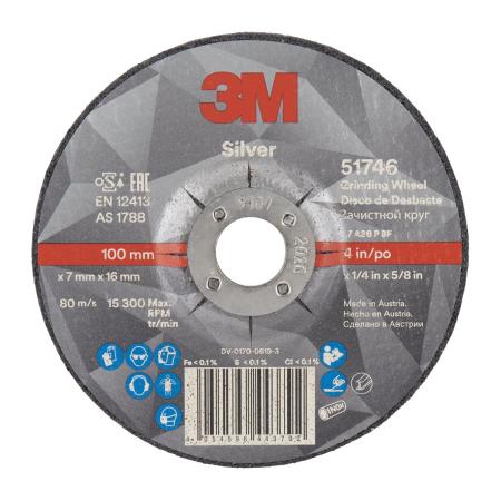 3M™ Silver Schruppscheibe, T27, 100 mm x 7 mm x 16 mm