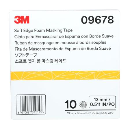 Preview: 3M™ Soft Edge Foam Abdeckband, Weiß, 13 mm x 50 m, 09678