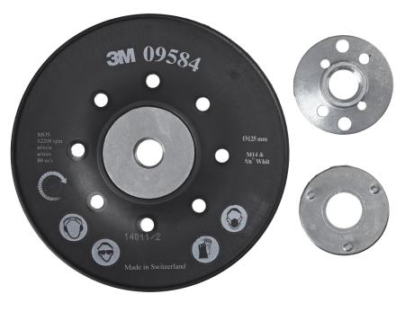 3M™ Stützteller für Fiberscheiben, gerippt, schwarz, 125 mm