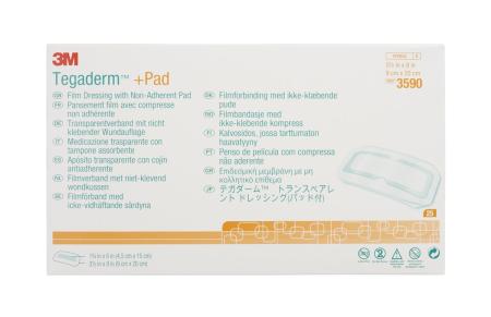 Preview: 3M™ Tegaderm™ + Pad Transparentverband mit nicht klebender Wundauflage, 3590, 4,5 cm x 15 cm, 25 Stück/Packung