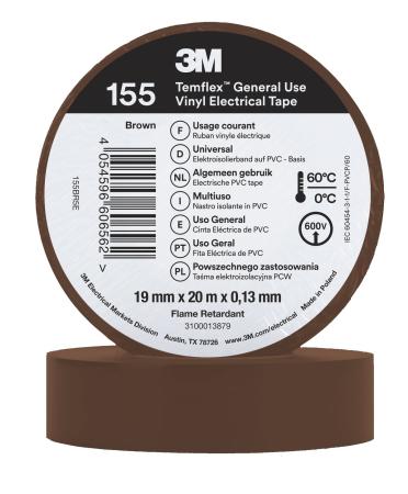 3M™ Temflex™ Vinyl-Isolierband 155, Baun, 19 mm x 20 m