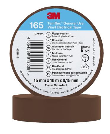 3M™ Temflex™ Vinyl-Isolierband 165, Baun, 15 mm x 10 m