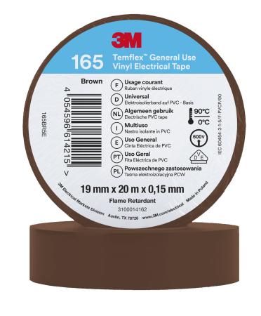 3M™ Temflex™ Vinyl-Isolierband 165, Baun, 19 mm x 20 m
