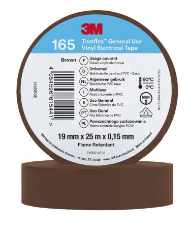 3M™ Temflex™ Vinyl-Isolierband 165, Baun, 19 mm x 25 m