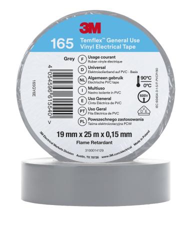 3M™ Temflex™ Vinyl-Isolierband 165, Grau, 19 mm x 25 m