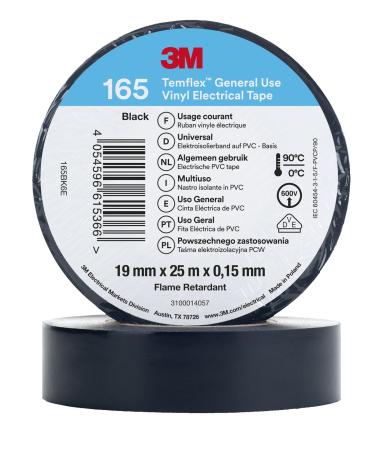 3M™ Temflex™ Vinyl-Isolierband 165, Schwarz, 19 mm x 25 m