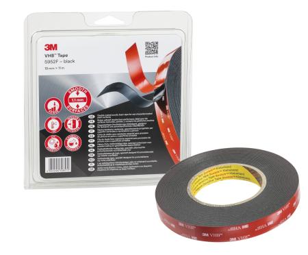 3M™ VHB™ Klebeband 5952F, Schwarz, 19 mm x 11 m, 1.1 mm