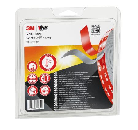 3M™ VHB™ Klebeband GPH-110GF, Grau, 19 mm x 11 m, 1.1 mm, Blister