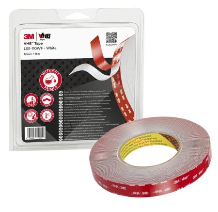 3M™ VHB™ Klebeband LSE-110WF, Weiß, 19 mm x 11 m, 1.1 mm