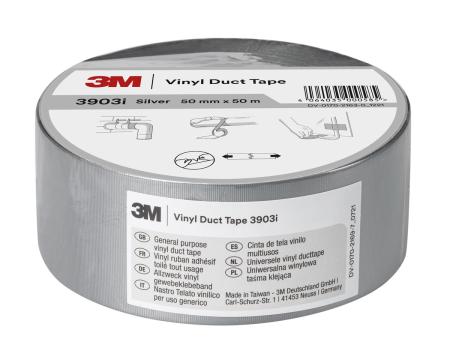 3M™ Vinyl-Klebeband 3903i, Silber, 50 mm x 50 m, 0.19 mm