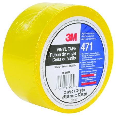 3M™ Weich-PVC-Klebeband 471, Gelb, 50 mm x 33 m, 0.14 mm, einzelverpackt