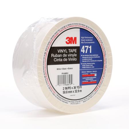3M™ Weich-PVC-Klebeband 471, Weiß, 50 mm x 33 m, 0.14 mm, Einzelverpackt