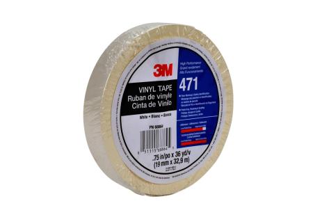 3M™ Weich-PVC-Klebeband 471, Weiß, 50 mm x 33 m, 0.14 mm, Einzelverpackt
