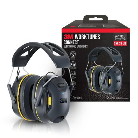 3M™ WorkTunes™ Connect Kabelloser Kapselgehörschutz mit Bluetooth®-Technologie 90570E-1