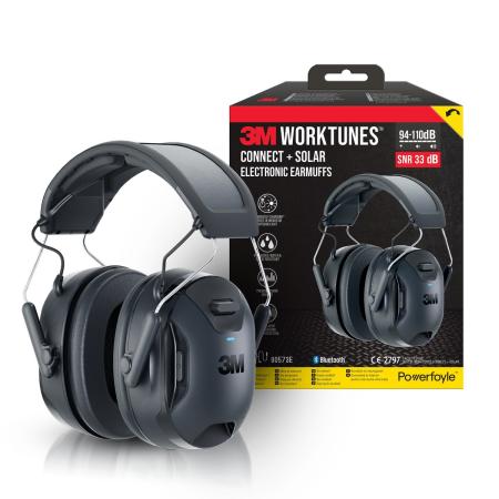 3M™ WorkTunes™ Connect & Solar Kabelloser Kapselgehörschutz mit Bluetooth®-Technologie 90573E-1