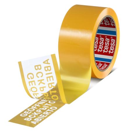 tesa® 64007 Tamper Evident, 50m x 50mm, gelb