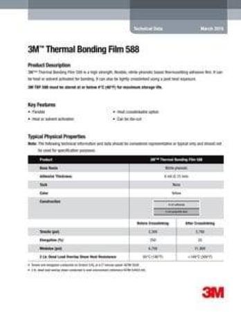3M™ Hitzeaktivierbarer Klebstoff-Film 588, Gelb, 25,4 mm x 55 m, 152,4 µm