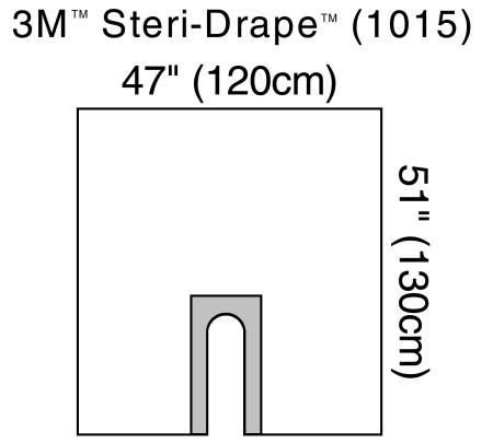 3M™ Steri Drape Schlitztuch mit Klebezone, 1015, 120 cm x 130 cm, 10 Stück / Packung