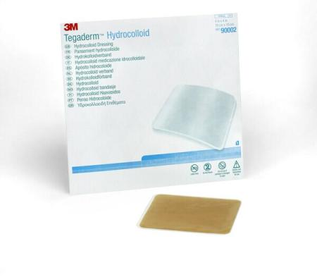 3M™ Tegaderm™ Hydrocolloid, 90002, 10 cm x 10 cm 5 / Packung, quadratisch ohne Kleberand