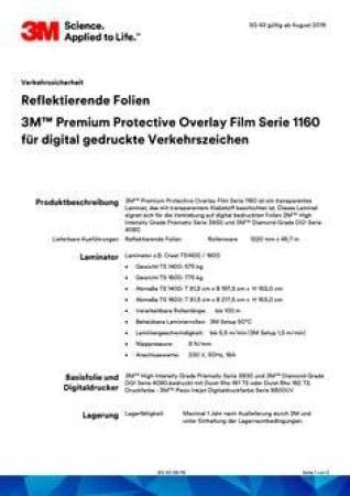 3M™ Schutzlaminat 1160, Transparent, 1220 mm x 45,7 m