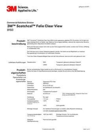 3M™ Scotchcal™ Druckfolie 8150, Clear View, 1220 mm x 50 m