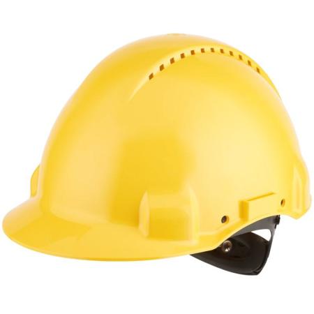 3M™ Schutzhelm, Uvicator, Ratschenverschluss, belüftet, Kunststoffschweißband, Gelb, G3000NUV-GU