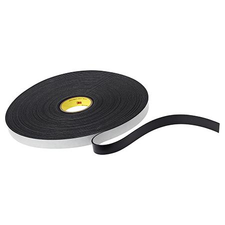 3M™ Einseitiges Vinyl-Schaumstoff-Klebeband 4718, Schwarz, 12 mm x 33 m, 3.2 mm