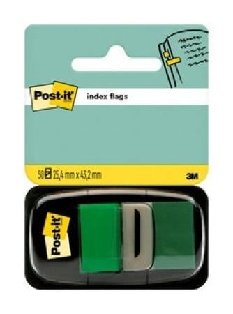 Post-it® Index Haftstreifen, Standard, Grün, 25.4 mm x 43.2 mm, 50 Haftstreifen/Spender, 1 Spender/Packung