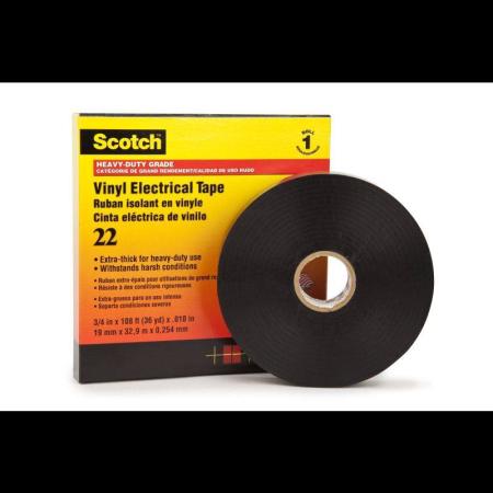 Scotch® 22 Vinyl Elektro-Isolierband, Schwarz, 19 mm x 33 m, 0,25 mm