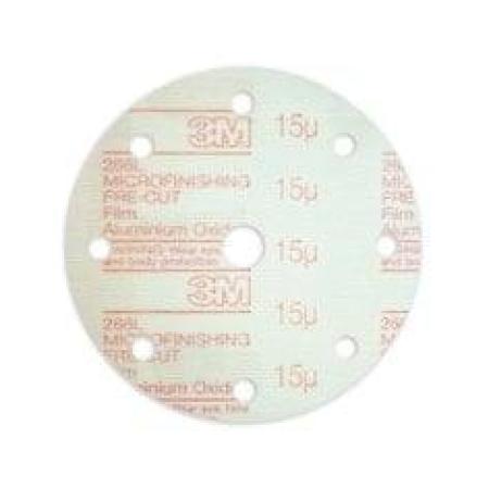 3M™ Hookit™ Microfinishing Filmscheibe 266L, 150 mm, 15 MIC, 9-fach gelocht