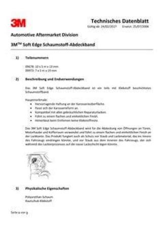 3M™ Soft Edge Foam Abdeckband, Weiß, 50 m x 13 mm, 09678